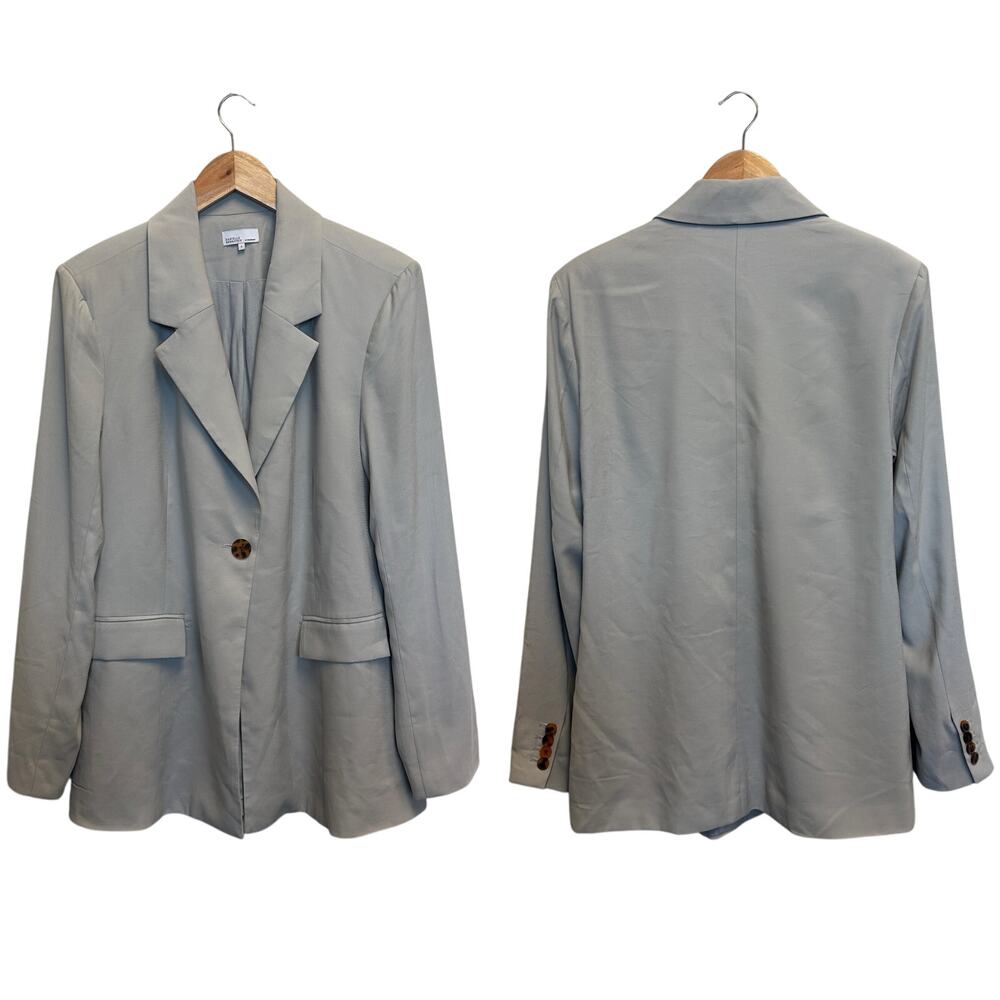 Danielle Bernstein WeWoreWhat Light Gray‎ Oversized Blazer Career Office Small